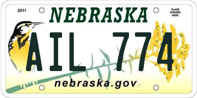 NE license plate AIL774