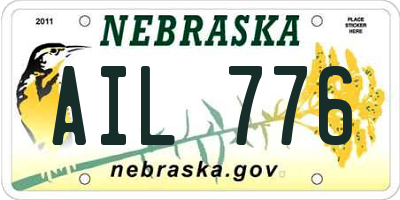 NE license plate AIL776