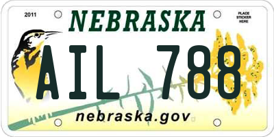 NE license plate AIL788
