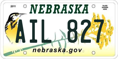 NE license plate AIL827