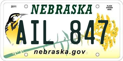 NE license plate AIL847