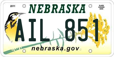 NE license plate AIL851