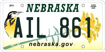 NE license plate AIL861