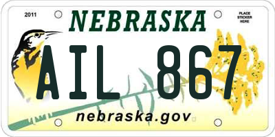 NE license plate AIL867