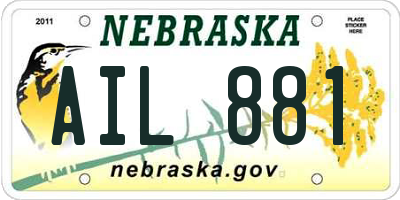 NE license plate AIL881