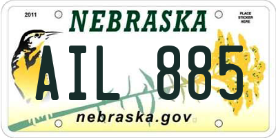 NE license plate AIL885