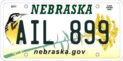 NE license plate AIL899