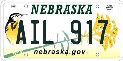NE license plate AIL917