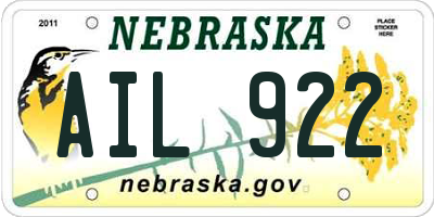 NE license plate AIL922