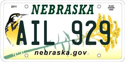 NE license plate AIL929