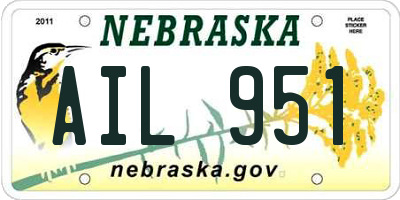 NE license plate AIL951