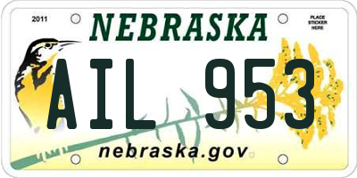 NE license plate AIL953