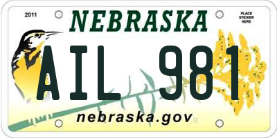 NE license plate AIL981