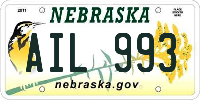 NE license plate AIL993