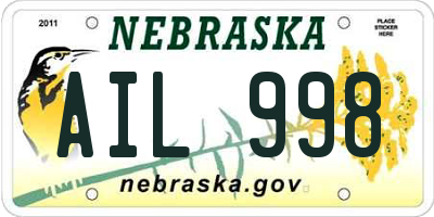 NE license plate AIL998