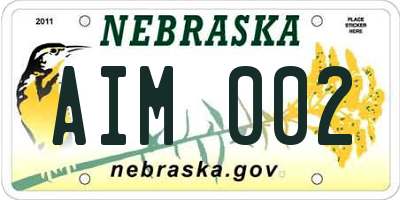 NE license plate AIM002