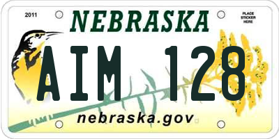 NE license plate AIM128