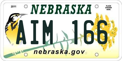NE license plate AIM166