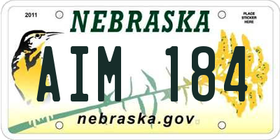 NE license plate AIM184
