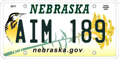 NE license plate AIM189