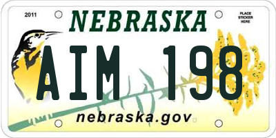 NE license plate AIM198