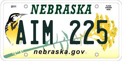 NE license plate AIM225