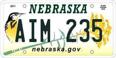 NE license plate AIM235
