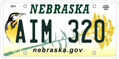 NE license plate AIM320