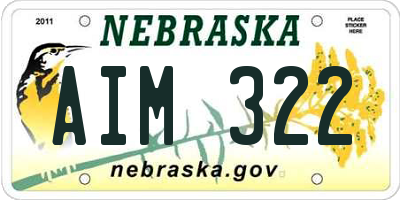NE license plate AIM322