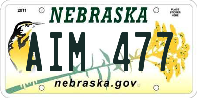 NE license plate AIM477