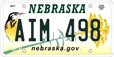 NE license plate AIM498
