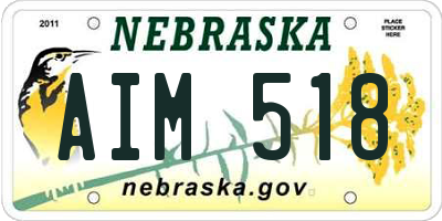 NE license plate AIM518