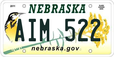 NE license plate AIM522