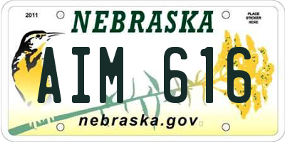 NE license plate AIM616