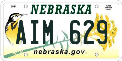 NE license plate AIM629