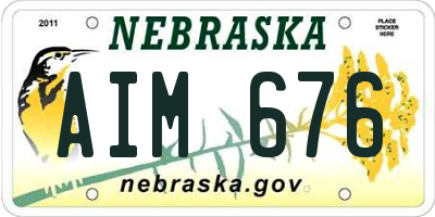 NE license plate AIM676