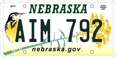 NE license plate AIM792