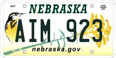 NE license plate AIM923