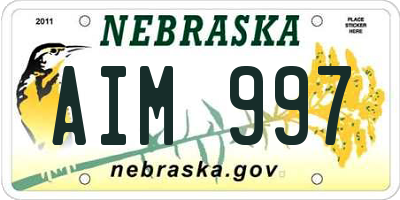 NE license plate AIM997