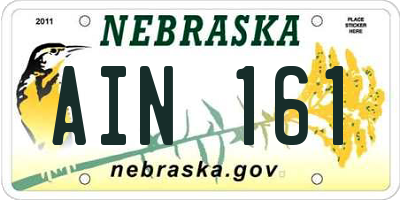 NE license plate AIN161