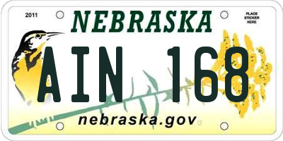 NE license plate AIN168