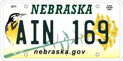 NE license plate AIN169