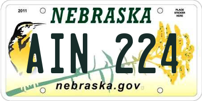 NE license plate AIN224