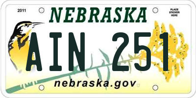 NE license plate AIN251