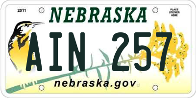 NE license plate AIN257