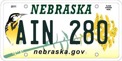 NE license plate AIN280