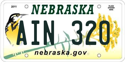 NE license plate AIN320