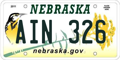 NE license plate AIN326