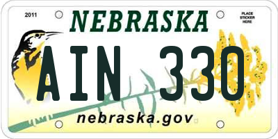NE license plate AIN330