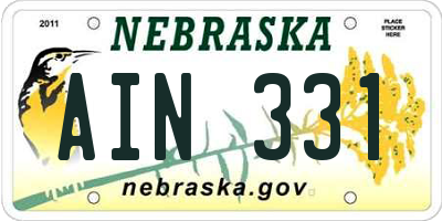NE license plate AIN331